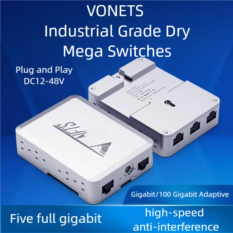 Imagem -02 - Vonets-gigabit Switch Enterprise Monitoramento de Rede Cabo Splitter Metal Housing 100 Vs500 5-port