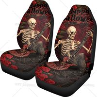 Guitar Skeleton Car Seat Cover Set Front Seat Cushion Covers Mat Protector 2PCS Car Seat Accessories Protect Decor