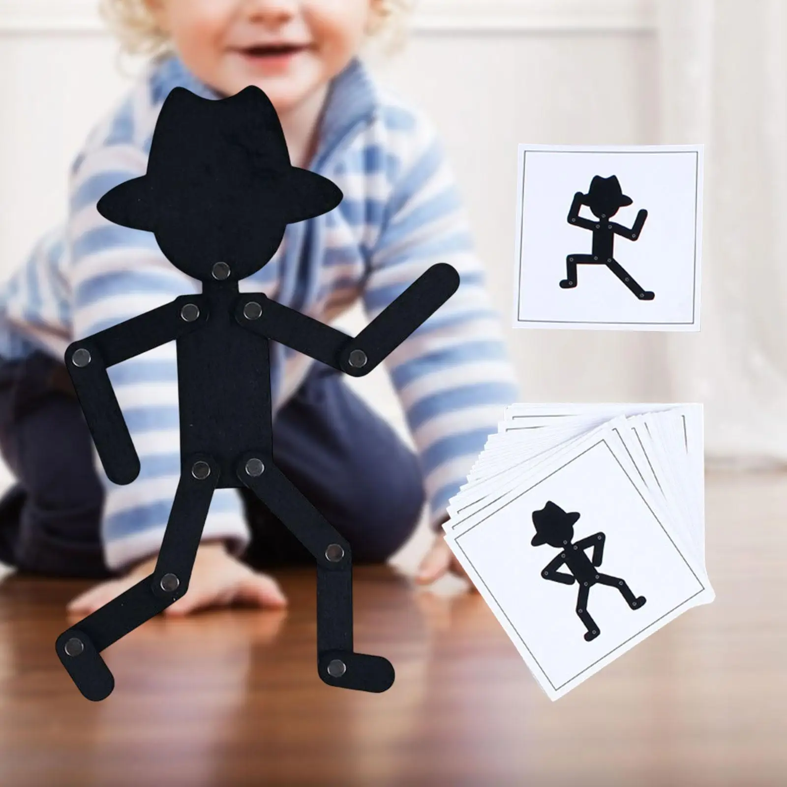 

Jigsaw Board Puzzle DIY with 24 Cards Move Limbs for Holiday Gifts Children