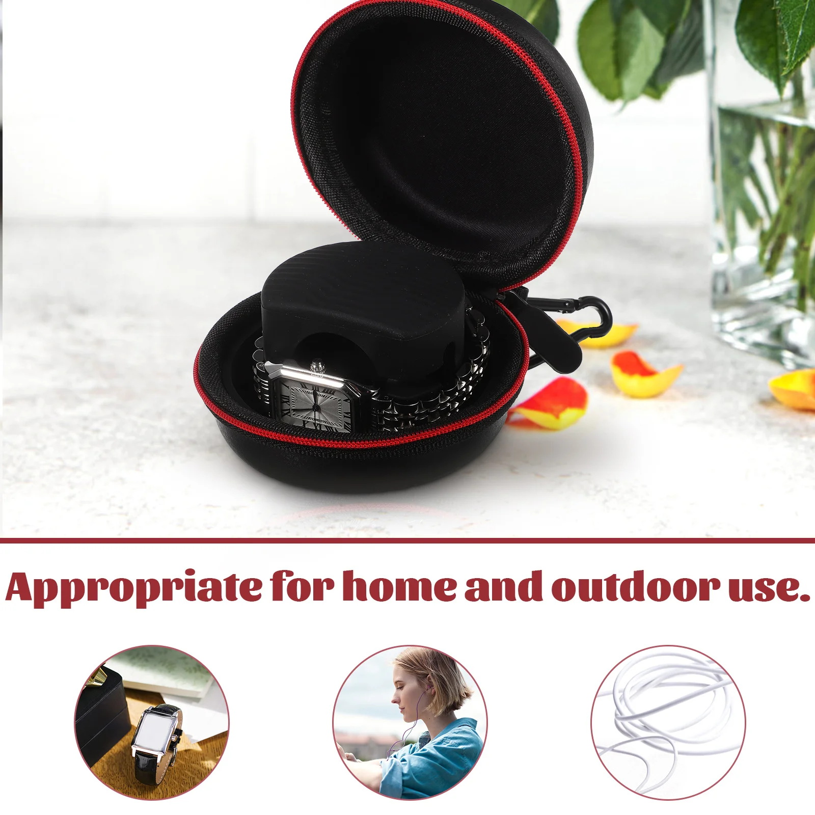 

1 pc Watch Storage Bag Durable Portable Organizer Pouch For Accessories Jewelries Earphones Sundries Mini Container With Zipper