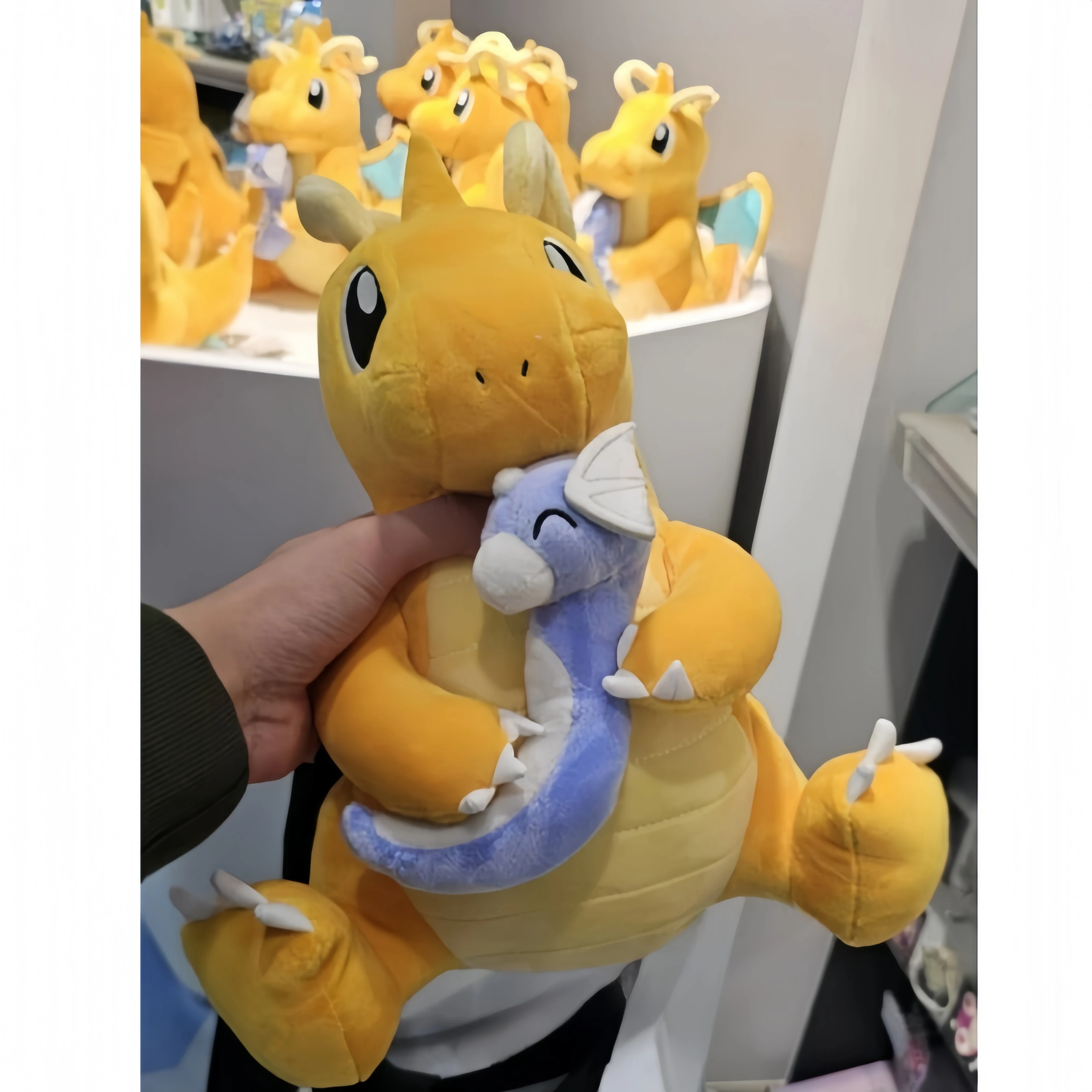 Pokemon Peluches Pikachu Plush Charizard Pokopia Dragonite Holding Dratini Stuffed Doll Tyranitar Cute Version Anime Peluche Toy