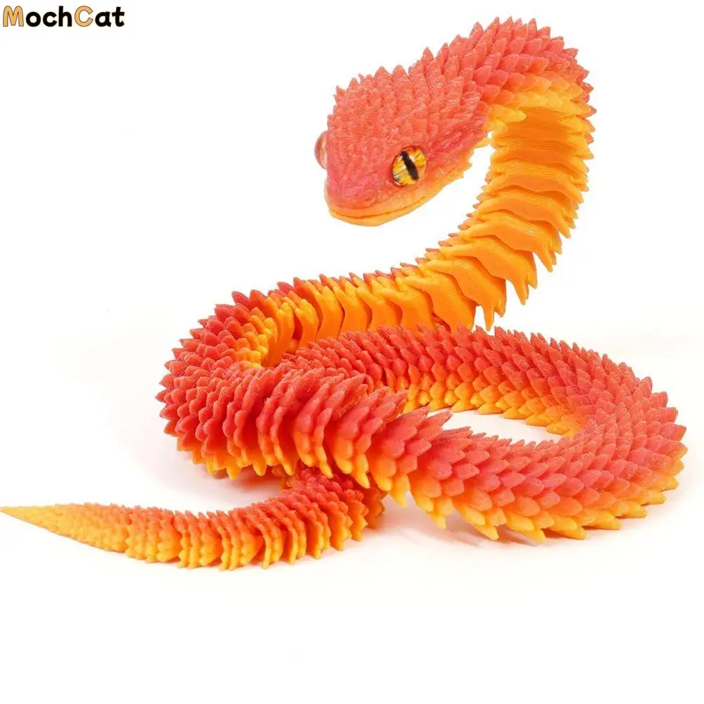 

Realistic 3D Printed Snake Toy 30/45/60cm Rotatable Simulated Snake Ornament PLA Home Decor Animal Simulation Model