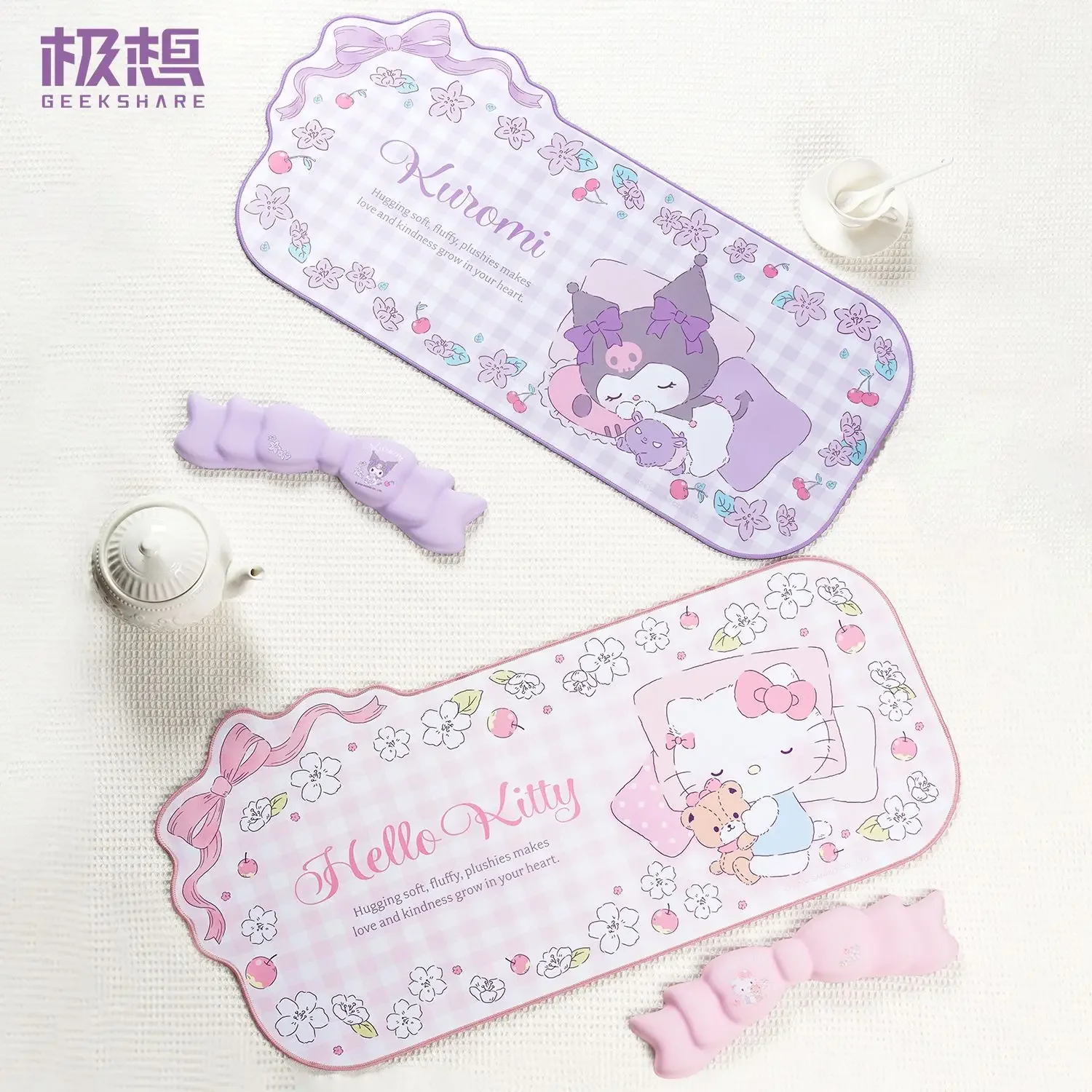 Kawaii Niedliches Sanrio Hello Kitty Kuromi Cinnamoroll Mauspad mit Handgelenkauflage Cartoon Anime Büro Lernen Computer Tastatur Schreibtischunterlage