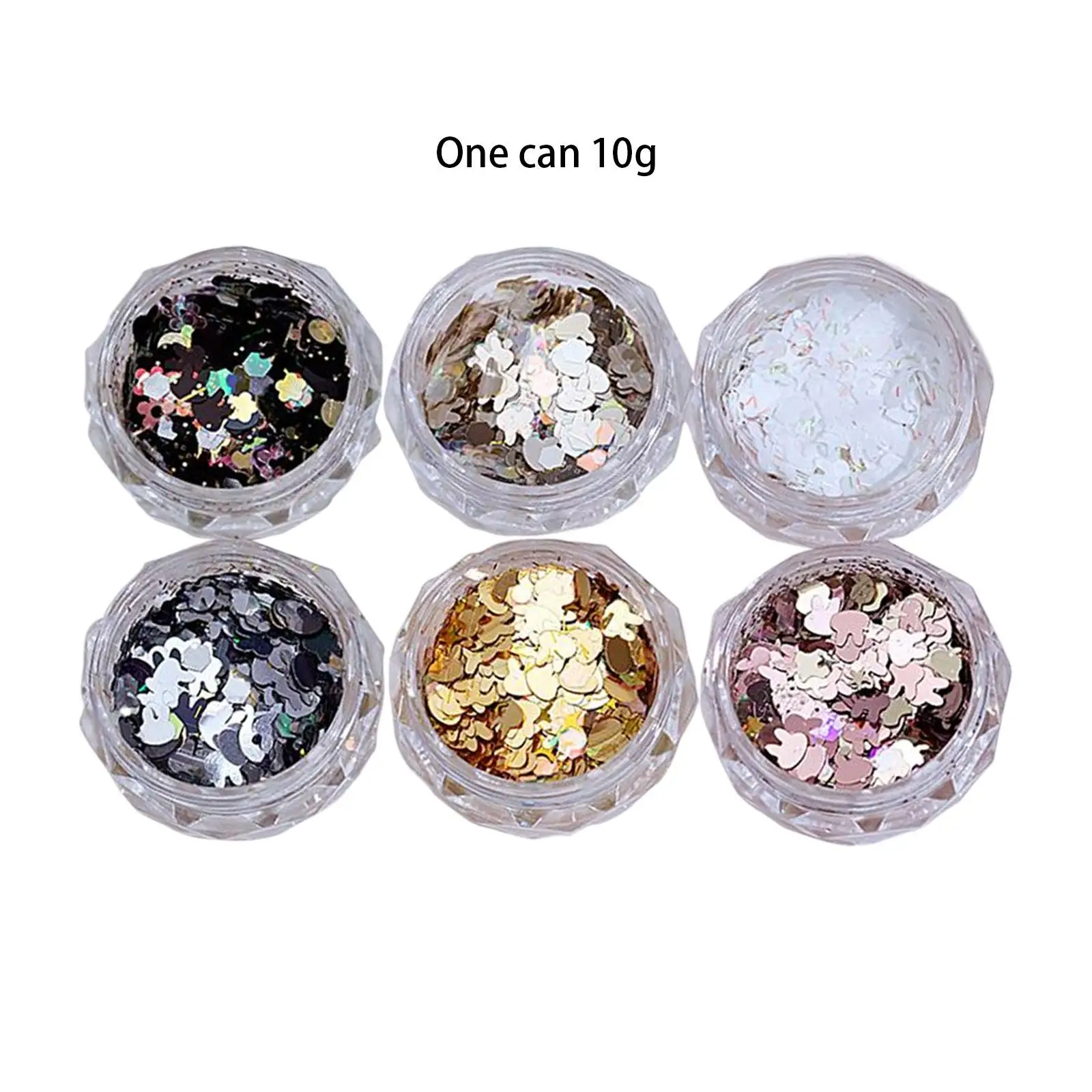 6x Nail Art Sequins, Sparkly Glitter Spangles ,Nail Accessory Colorful for Dance