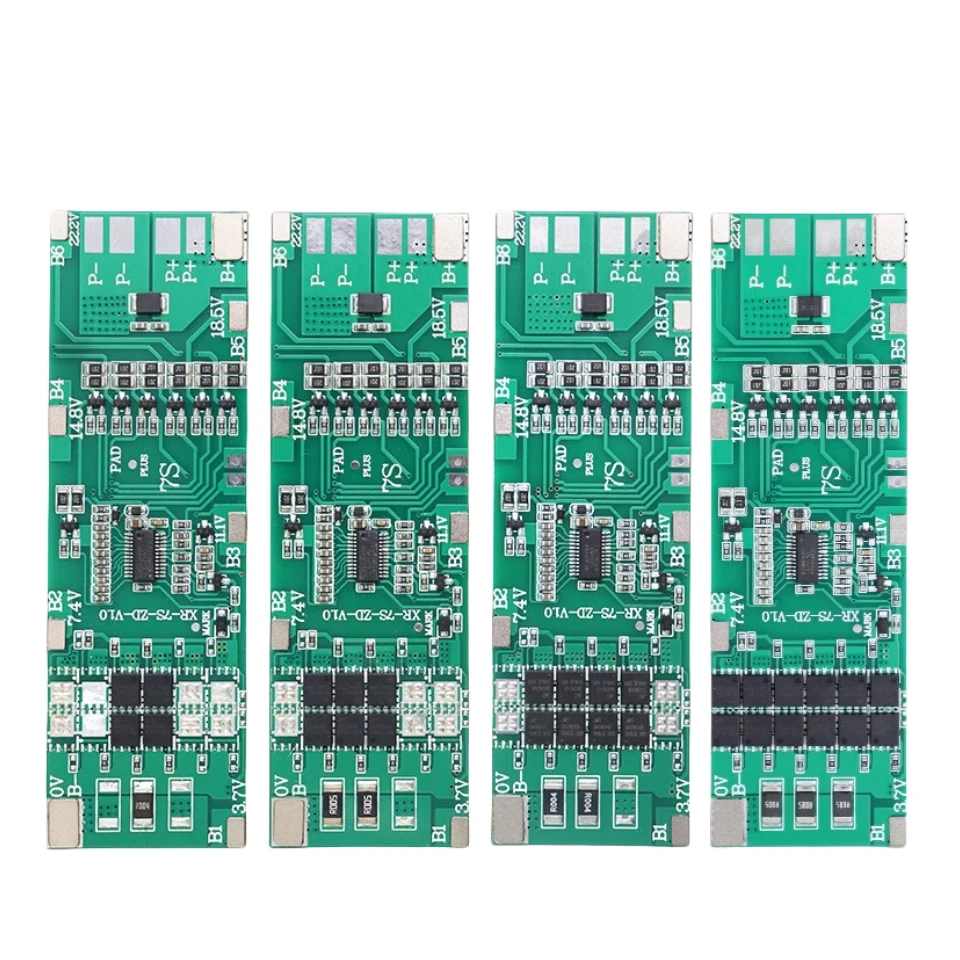 7S Li-ion PCB 24V 10A 15A 20A 30A BMS With Balance Used For 18650 Li-ion Battery Pack For 25.9V 24V E-bike Scooter