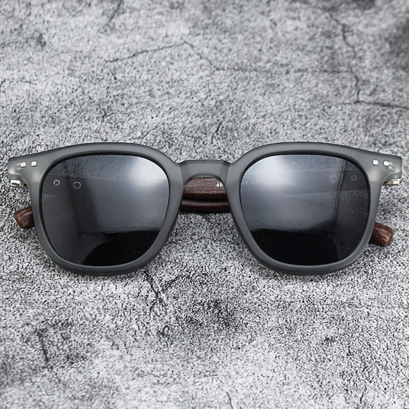 New Men Vintage Wooden Frame Sunglasses Classic Brand Square Sun Glasses Coating Lens Driving Eyewear for Women Male