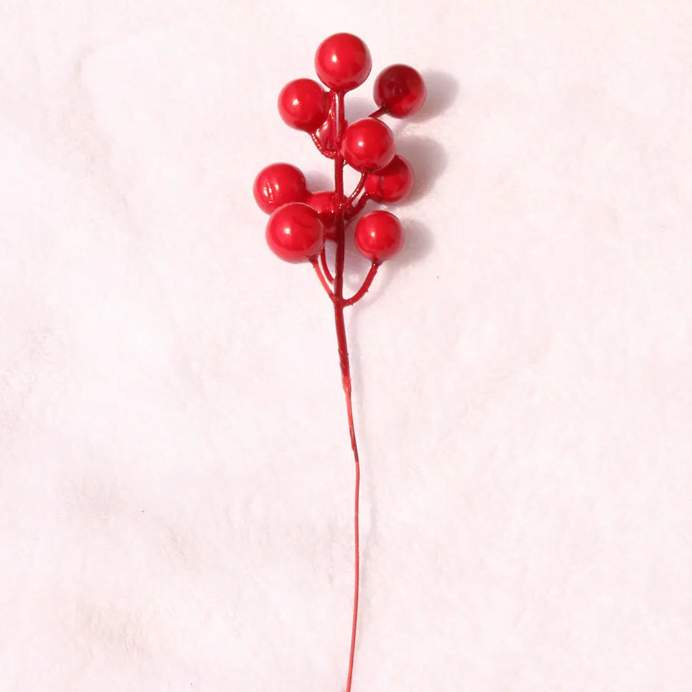 

15pcs Artificial Berries Picks Christmas Decorations Red Berry Adornments Simulation Flower Vine Centerpieces Tree Wreaths