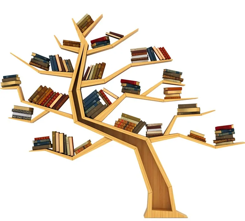 Chiquitos salon chambre enfants bois arbre étagère étagère sol Simple moderne fond mur décoratif bibliothèque