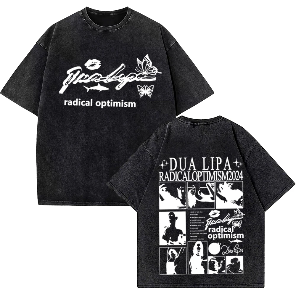 Radical Optimism Dua Washed  T-Shirts Y2K Shirt Women Tshirt