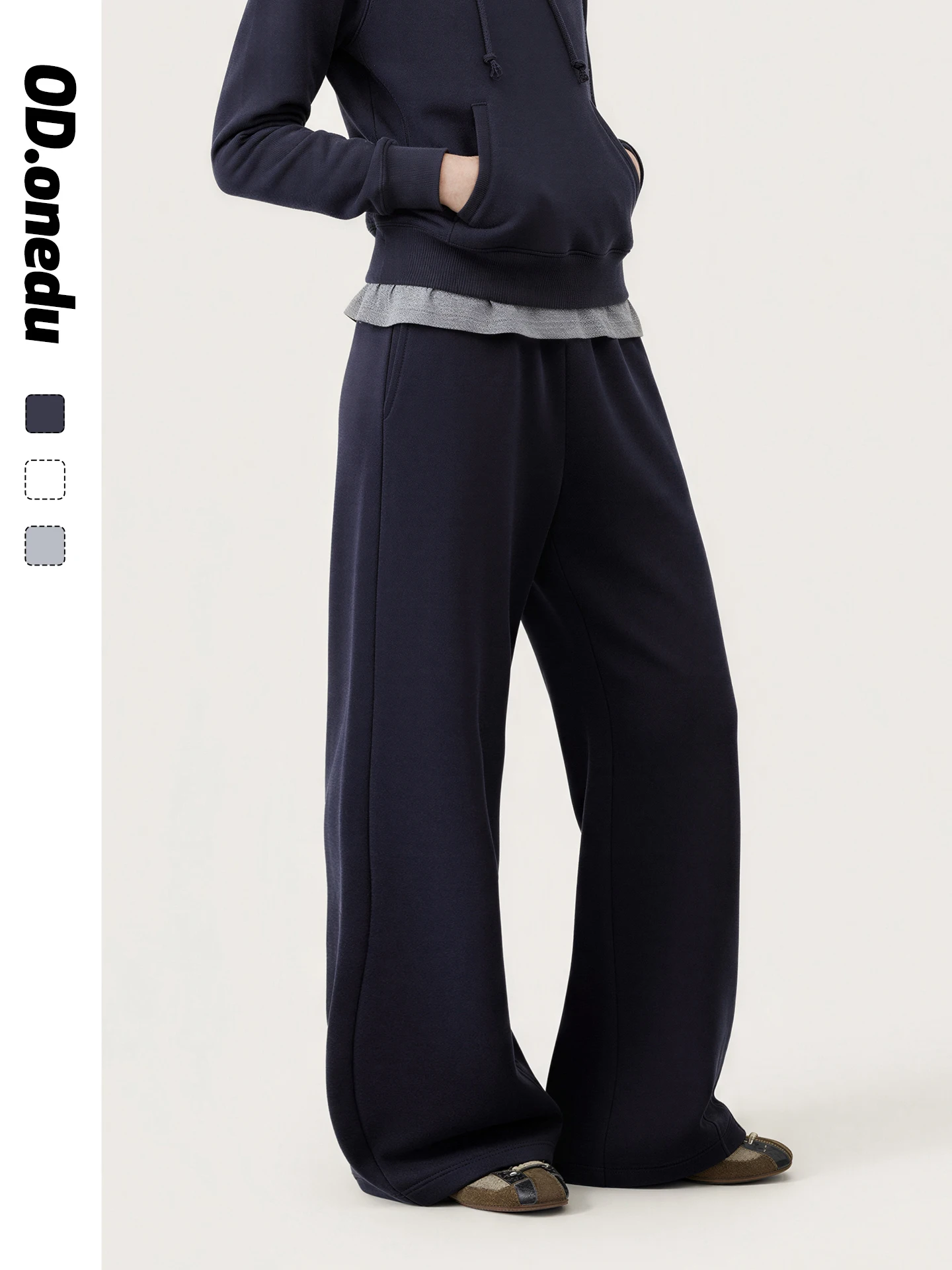 

Женские широкие брюки с высокой талией, свободные, стройнящие, скрывающие недостатки фигуры, для повседневной носки, длинные, в корейском стиле, из хлопкового трикотажа, прямого кроя