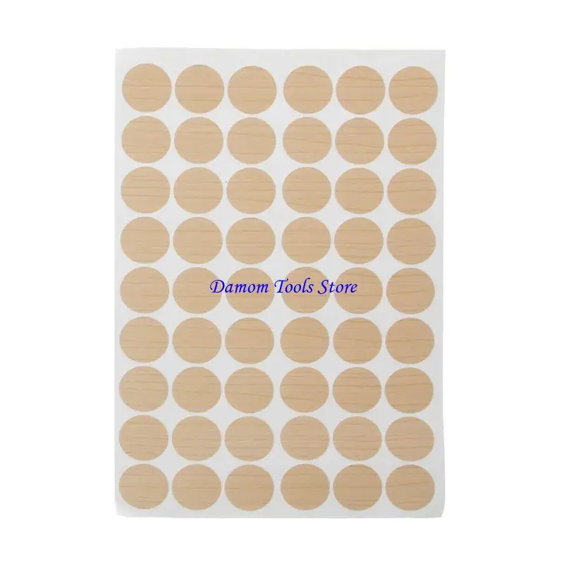 57BE 54Pcs Adhesive Screw Cover Cap Screw Holes Stickers Wooden Furniture Decor Repair Stickers for Cabinet Shelve Plate