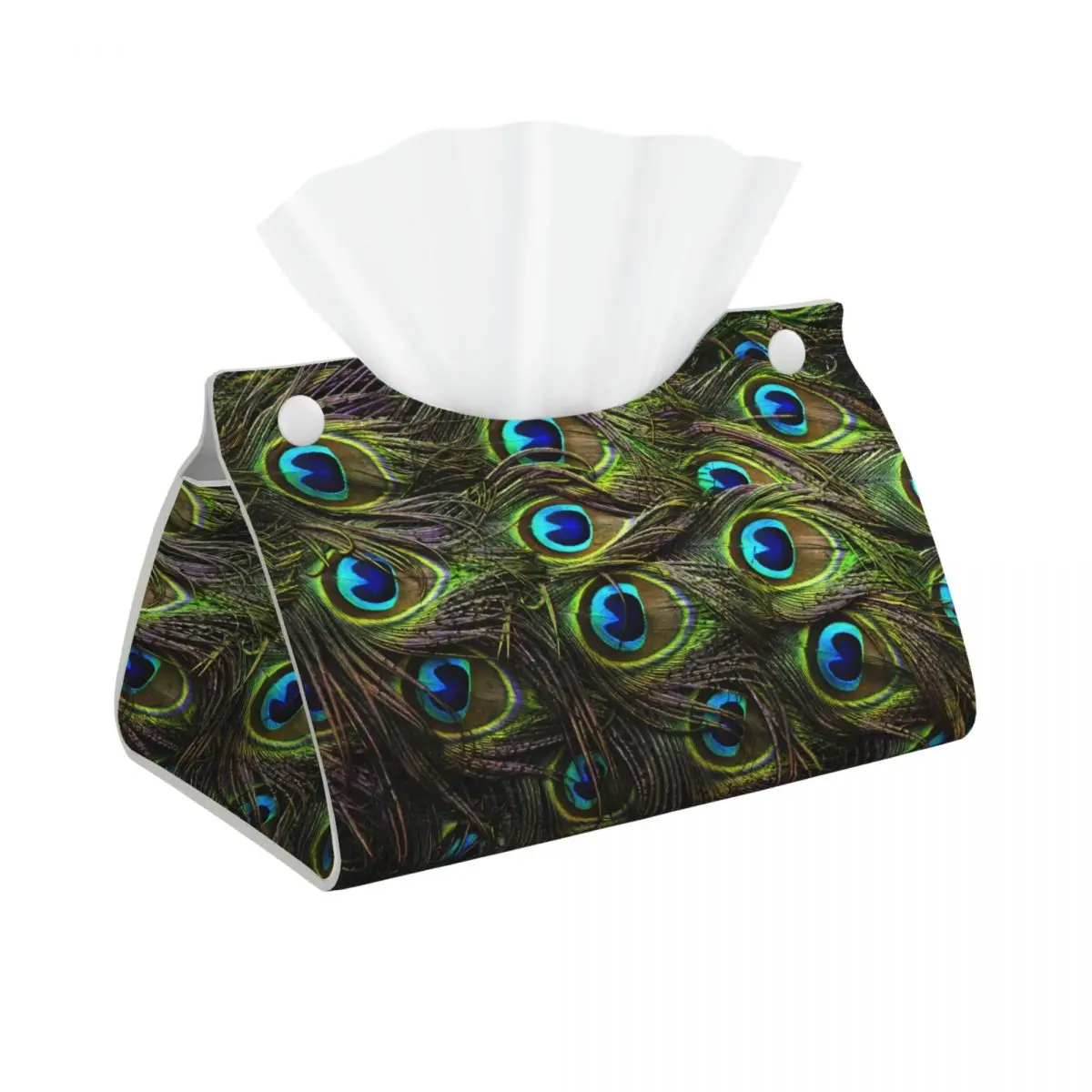 

Симпатичная и красивая коробка для салфеток для лица с павлином на заказ, прямоугольная коробка для салфеток с перьями и животными, держатель для автомобильного туалета