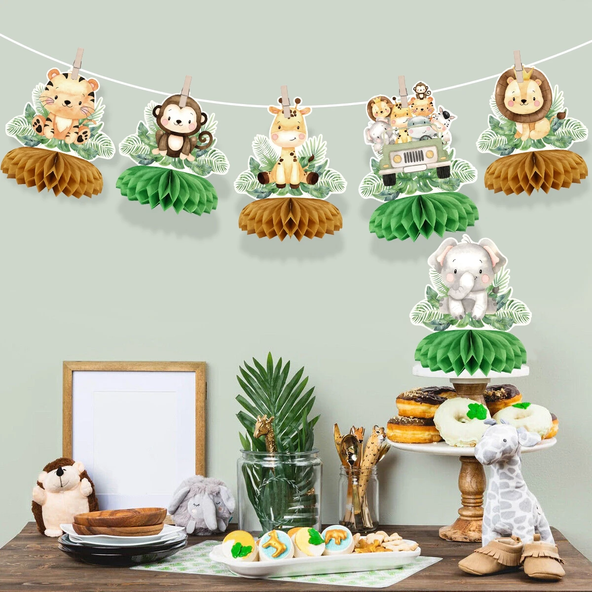 زخارف على شكل حيوانات الغابة ، قطع مركزية لحفلة عيد ميلاد سعيد ، زخارف الطاولات ، ديكور الحفلات ، 6 *