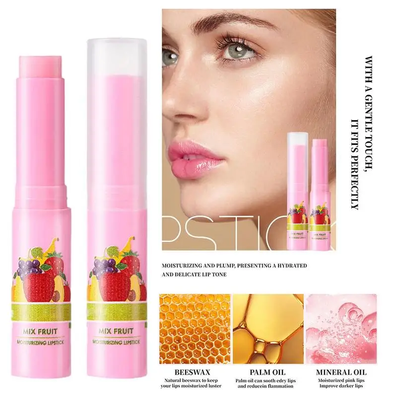 1PCS Moisturizing Fruit Lip Balm Long Lasting Nourishes Lips Reduce Lip Line Anti-drying Hydration Lipstick Lip Care