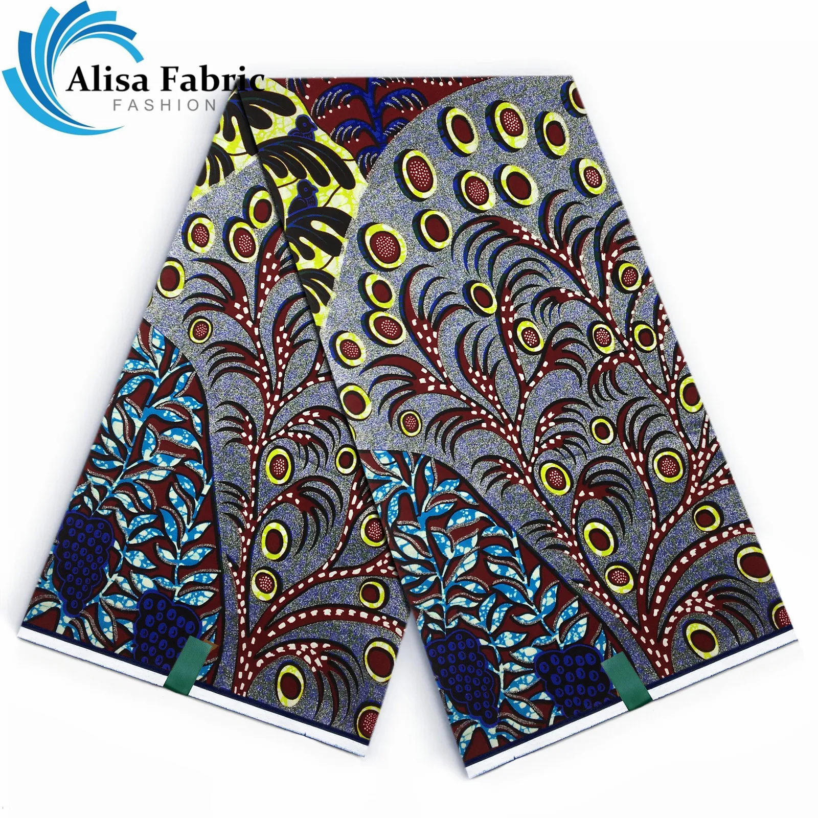 Grand Super 100% Cotton African Wax Fabric High Quality Wax Print Ankara Fabric For Sewing 6yards Women Fabric VL175