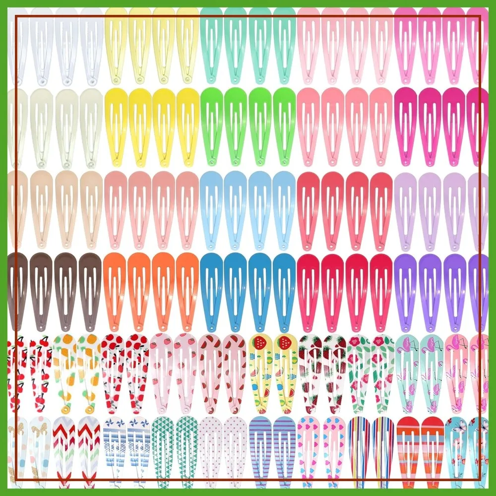 120 Pcs 2 Inch Candy Color Barrettes and Non-Slip Metal Snap Hair Accessories for Women and Teens (40 Assorted Colors)