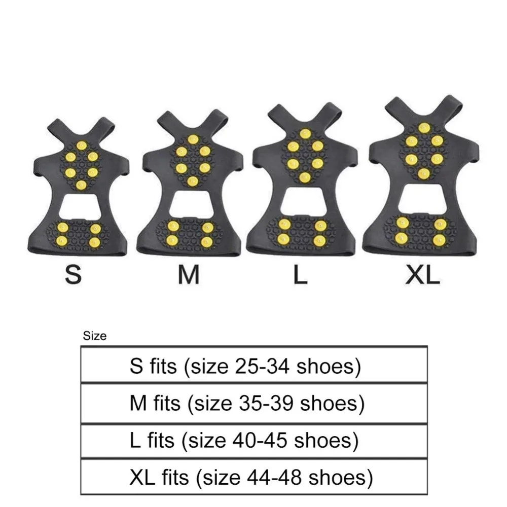 جديد 10 أسنان مخلب الجليد العالمي سبايك الجليد القابض سبايك المضادة للانزلاق الثلوج الأشرطة الشتاء في الهواء الطلق #5