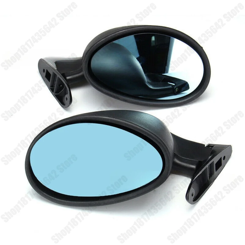 Universal 2pcs Mirror Retro California Style Car Rearview Wing Mirror Blue Anti-glare Lens Classic Car SUV