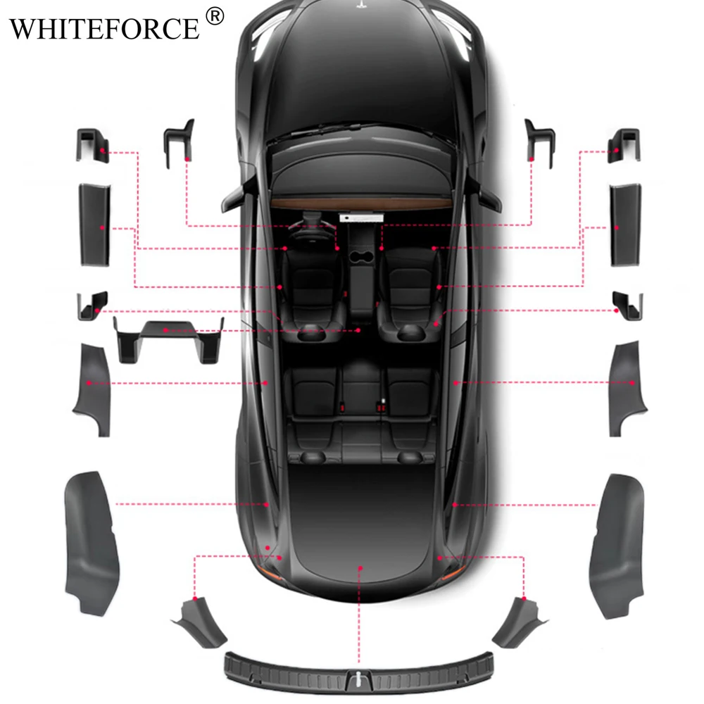 Model Y Anti-Kick Protection Shell Set for Tesla Model3 2021 -2023 Under Seat Corner Guard Front Rear Seat Side Protector Cover