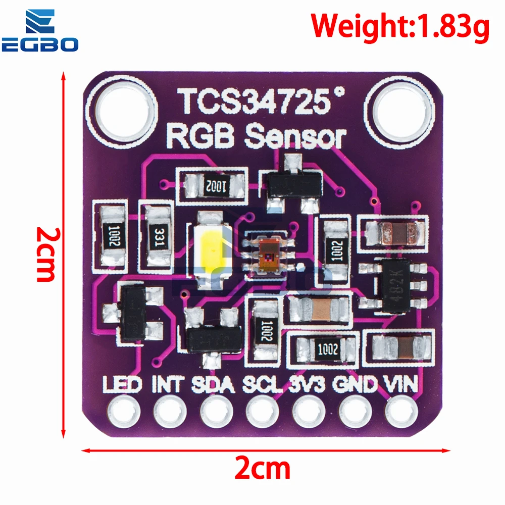 컬러 센서 인식 모듈, RGB 개발 보드 IIC, Arduino STM32 실험실용, TCS34725