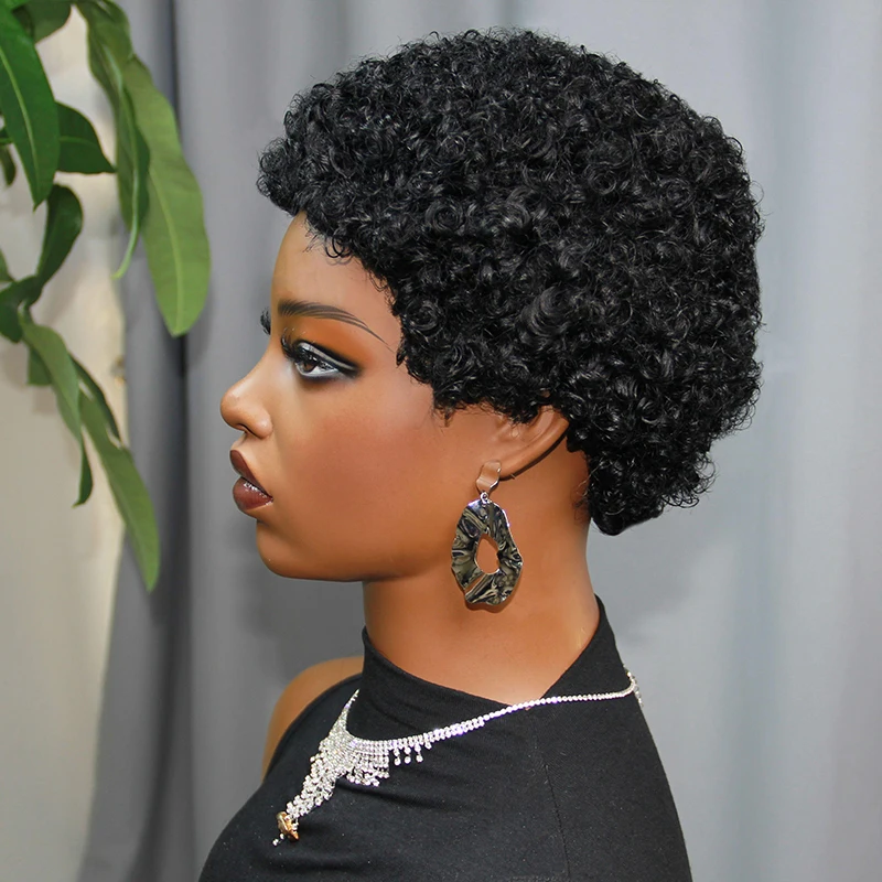 Pixie Cut Wig Human Hair Curly Pixie Cut Wigs Brazilian Human Hair for Women Short Pixie Wig Full Machine Made Wigs On Sale