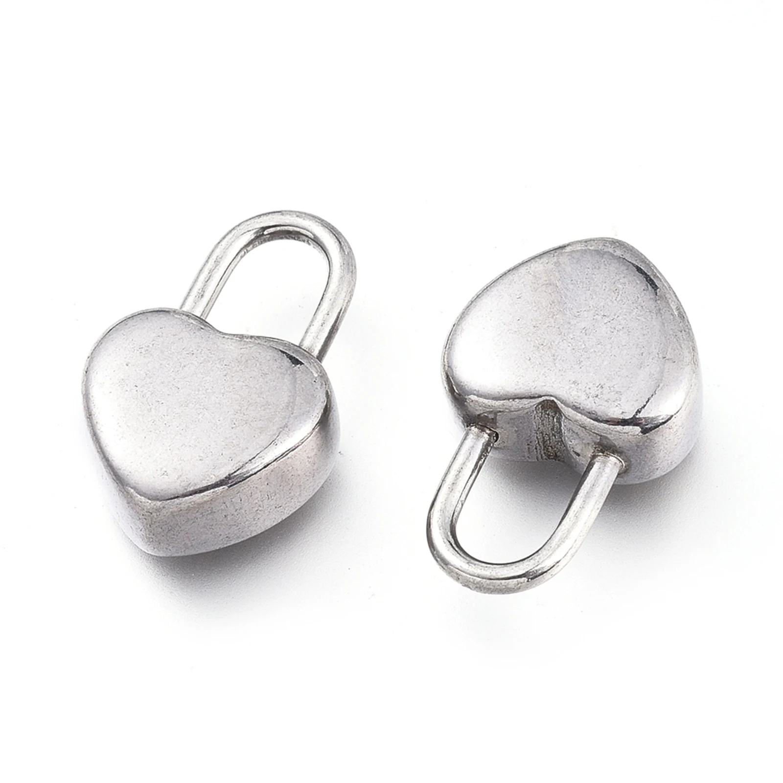 5pcs Love Heart Lock Charms 304 Stainless Steel Pendants For Jewelry Making DIY Bracelet Findings Crafts Gifts 18.5x11.5x5.8mm