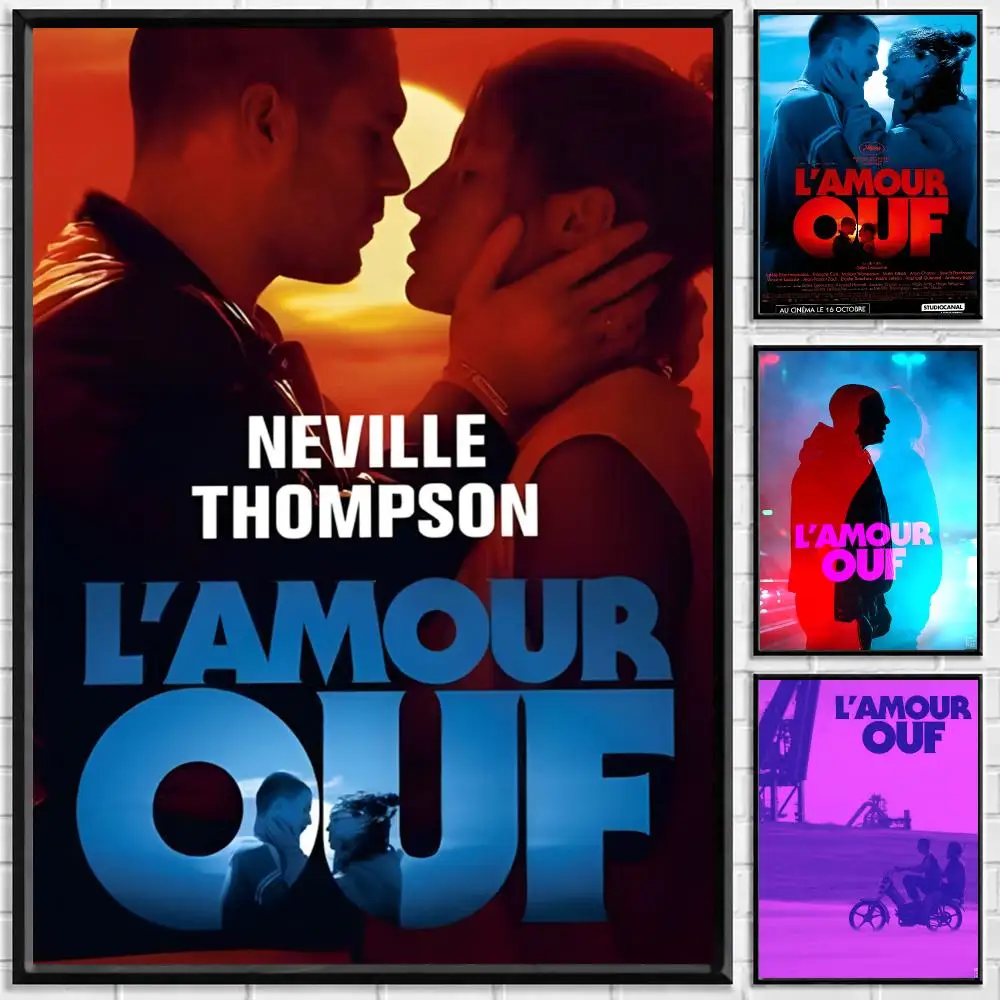 Movie L'Amour Ouf (Beating Hearts) Poster Self-adhesive Art Waterproof Paper Sticker Coffee House Bar Room Wall Decor
