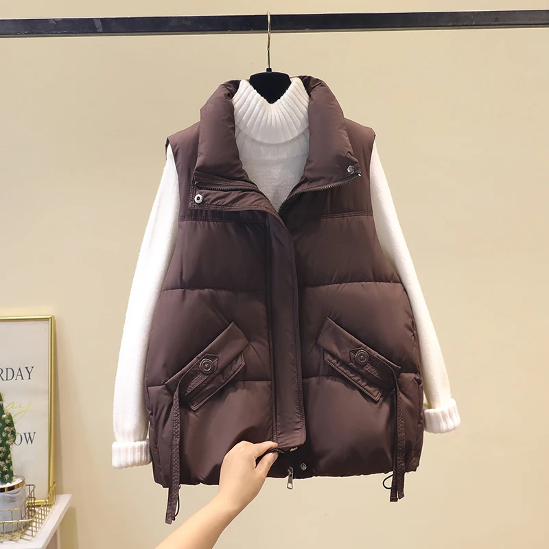 

Женский хлопковый жилет, новинка 202, осень-зима ort Svel, модная свободная верхняя одежда, теплая молния, чистый цвет