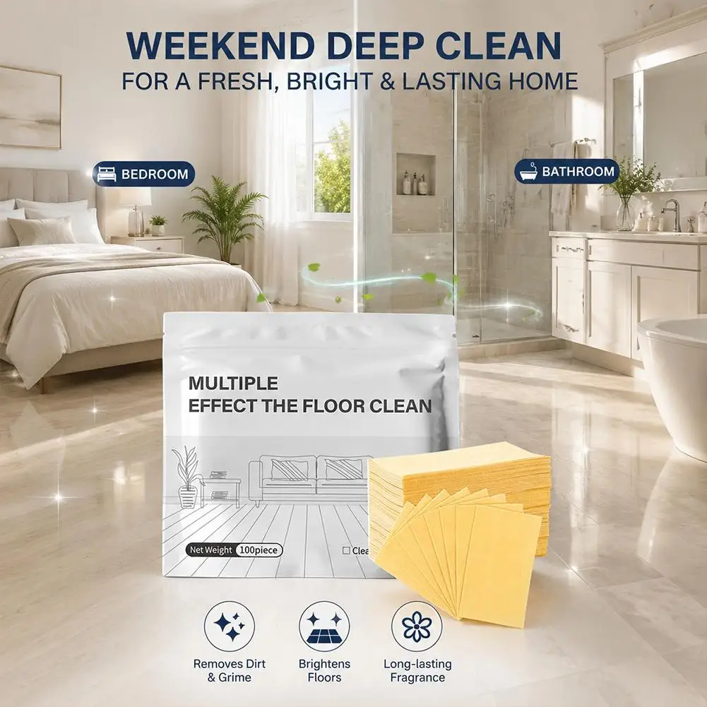 Picture 7: 100Pcs Lavender Floor Cleaning Tablets, Multi-Effect Tile Floor Cleaner Sheets, Tablets for Dirt Removal Brightening Deodorizing