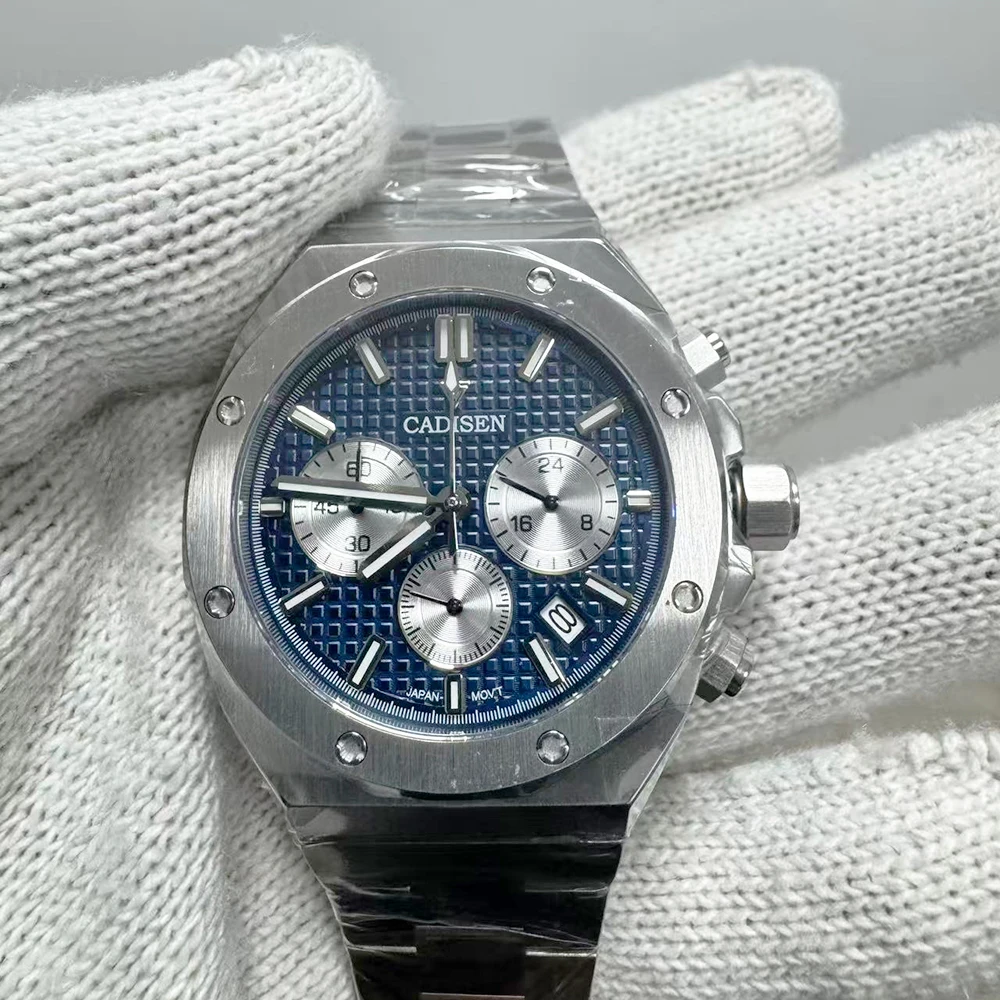 

CADISEN 2025 New Men business Quartz Watch Sapphire Crystal Luminous Stainless Steel Waterproof watches for man Reloj Hombre