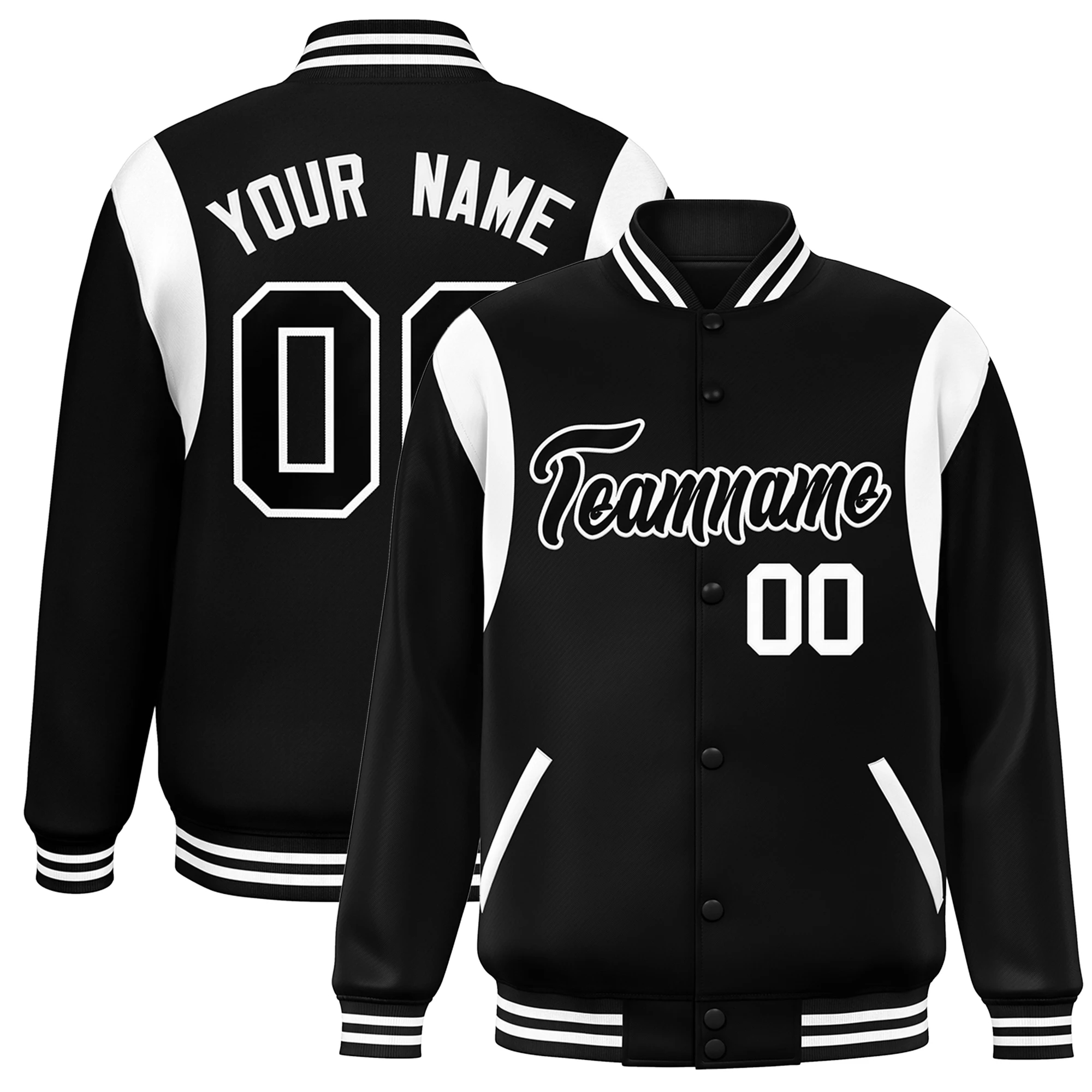 

Custom Baseball Jacket Full-Snap Jacket Personalized Stitched Name Number Logo Varsity Letterman Sports Coat