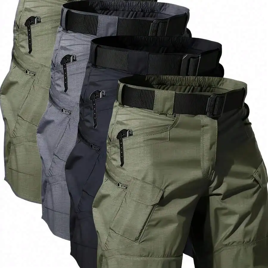 

Mens Cargo Shorts With Multiple Pockets Elastic Waist For Outdoor Hiking Camping Fishing Work Casual
