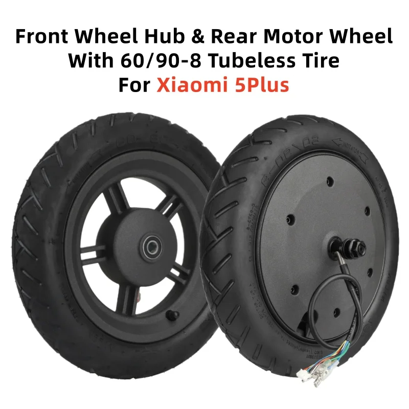 

Original Front Wheel Hub 900W Rear Motor Wheel for Xiaomi 5 Plus with 60/90-8 Durable Tubeless Tire Electric Scooter Component