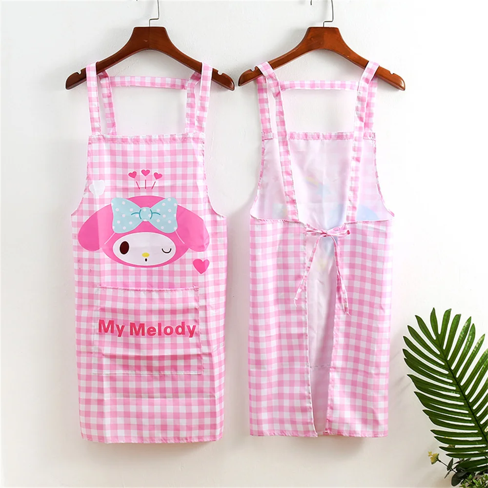 Sanrio Apron Hello Kitty Cinnamoroll Korean Fashion Kitchen Cute Waterproof Ladies Cartoon Simple Housework Cleaning Household