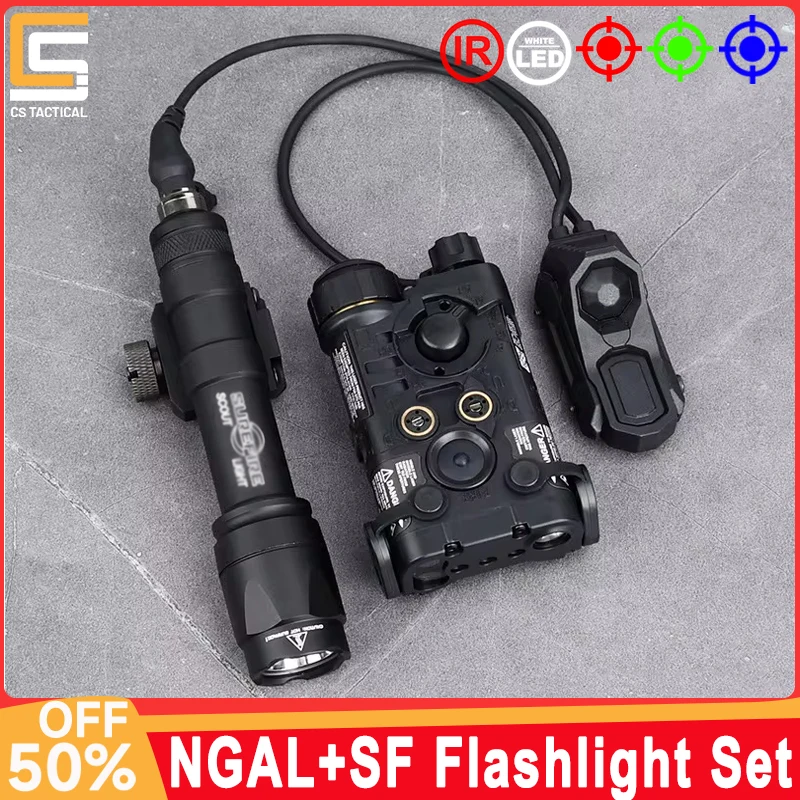 

WADSN Tactical NGAL Red Green Blue Indicator Surefir M300A M600U Hunting Scout Light With AXON Dual Control Switch Fit 20MM Rail