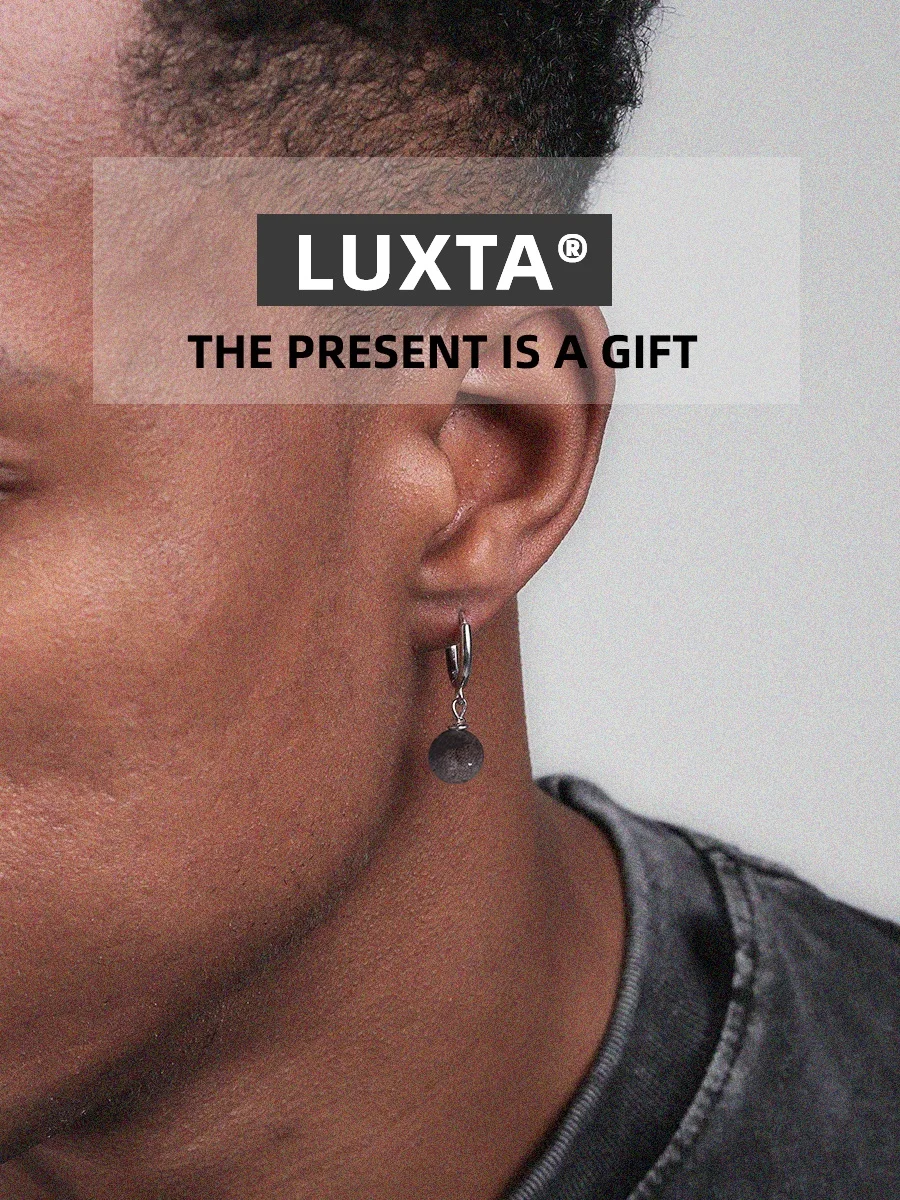 

Luxta Original Design Silver Earrings Black Obsidian Unisex Fashion Jewelry out New Style 925 Silver Earring Pair