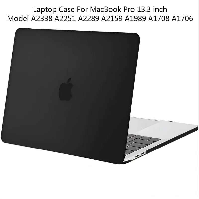 

Laptop Case for MacBook Pro 13.3inch Case Compatible model A2338 M1 A2251 A2289 A2159 A1989 A1708 A1706 Plastic Hard Shell Black