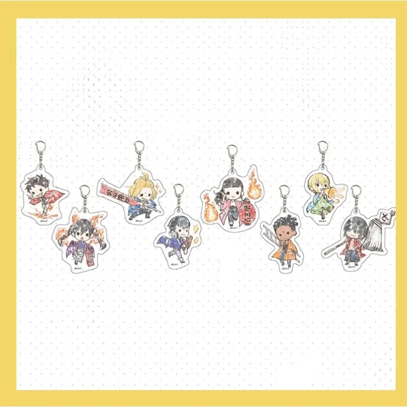 

Game Shinra Kusakabe Arthur Boyle Takehisa Hinawa Maki Oze Keychain Doll Anime Acrylic Keyring Pendant for Gift