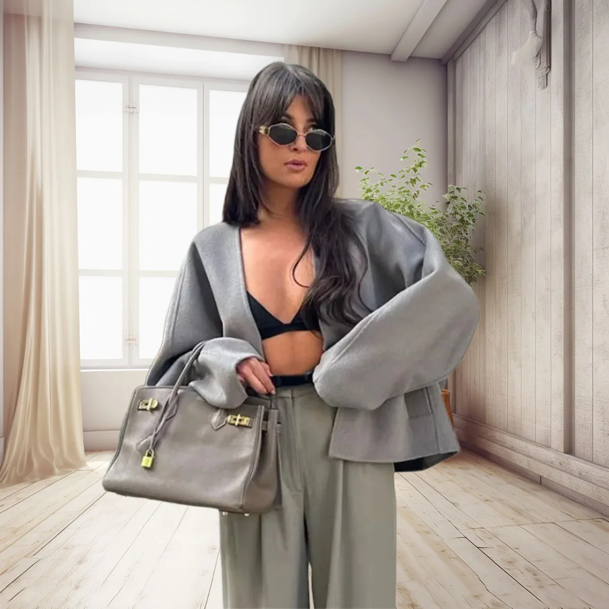 

Women's new American jacket spring V-neck casual top