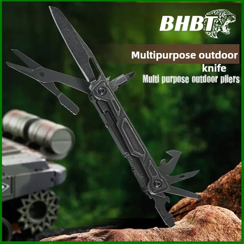 BHBT 19 في 1 سكين متعدد المهام EDC سكين الجيب المحمولة في الهواء الطلق التخييم بقاء أداة متعددة الوظائف أداة متعددة مع بت