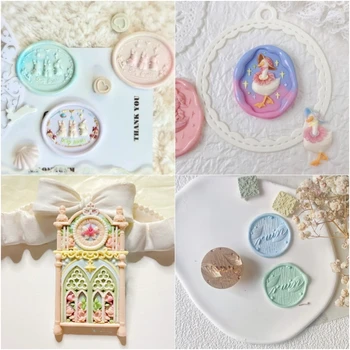 Selo de fogo-Bronze Stamp of Cute Rabbit Kingdom, Coelho Cookie Stamp, Fine Carving Seal Head, Special Relief Brass Head, Tulip Duck Rain Clock, Bonito