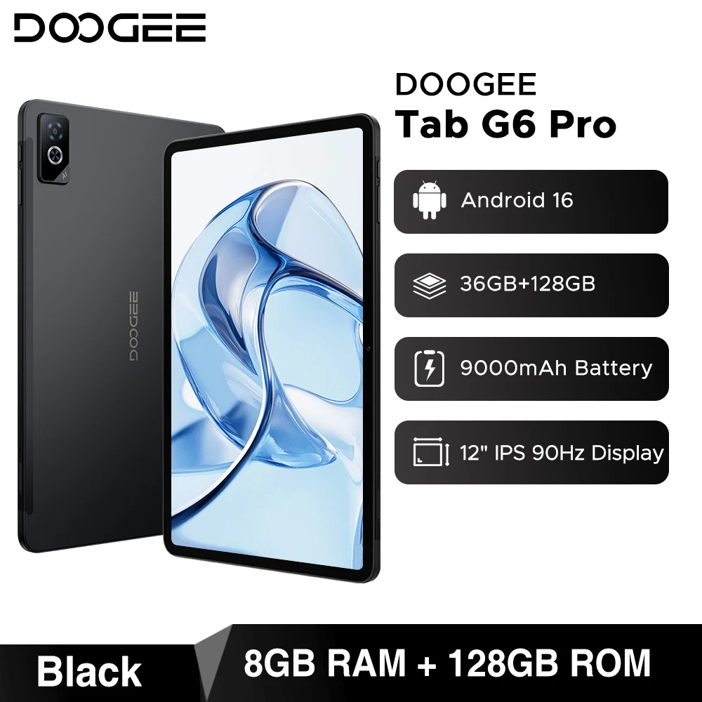 DOOGEE Tab G6 Pro 2 IN 1 Tablet Android 16 Dual Speakers 12'' 90Hz