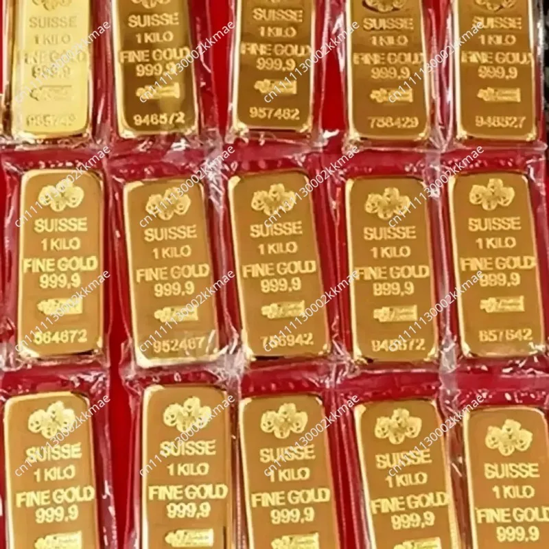 1:1 Copy Switzerland 1kilo/1000g 24k Gold Bar Bullion Replica Swiss Jewelry Store Bank Display Anti-theft Sample