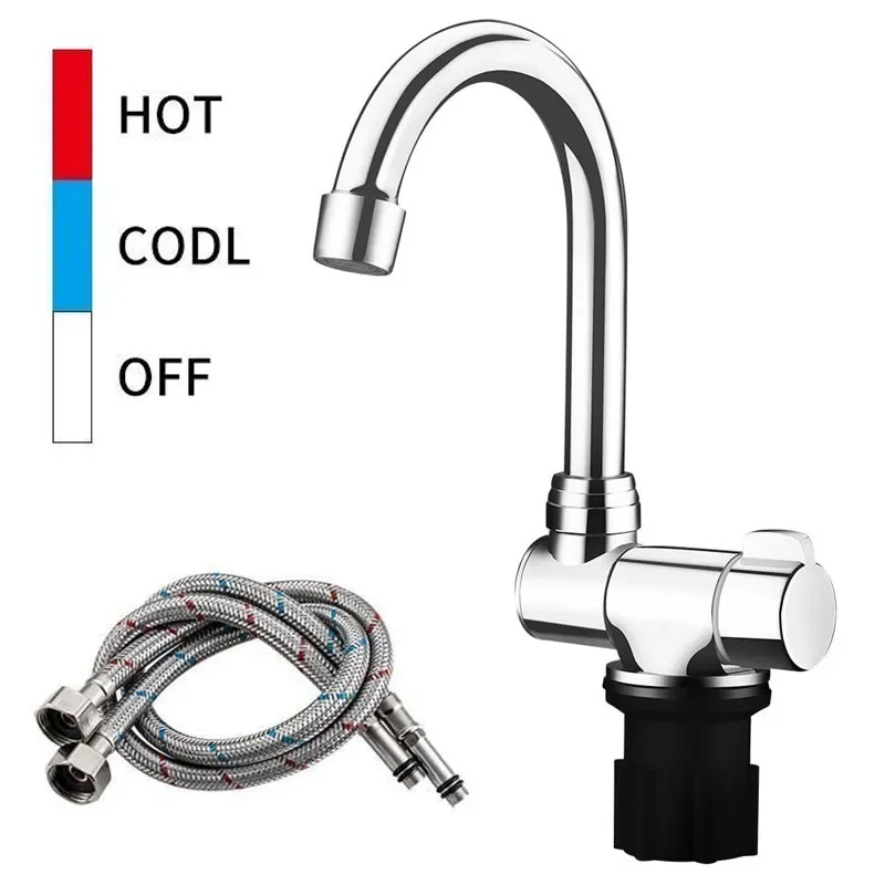 Caravan Folding Tap 360 Rotating Sink Tap Kitchen Bathroom RV Marine Cold And Hot Water Tap Boat Motorhome Camper Accessories