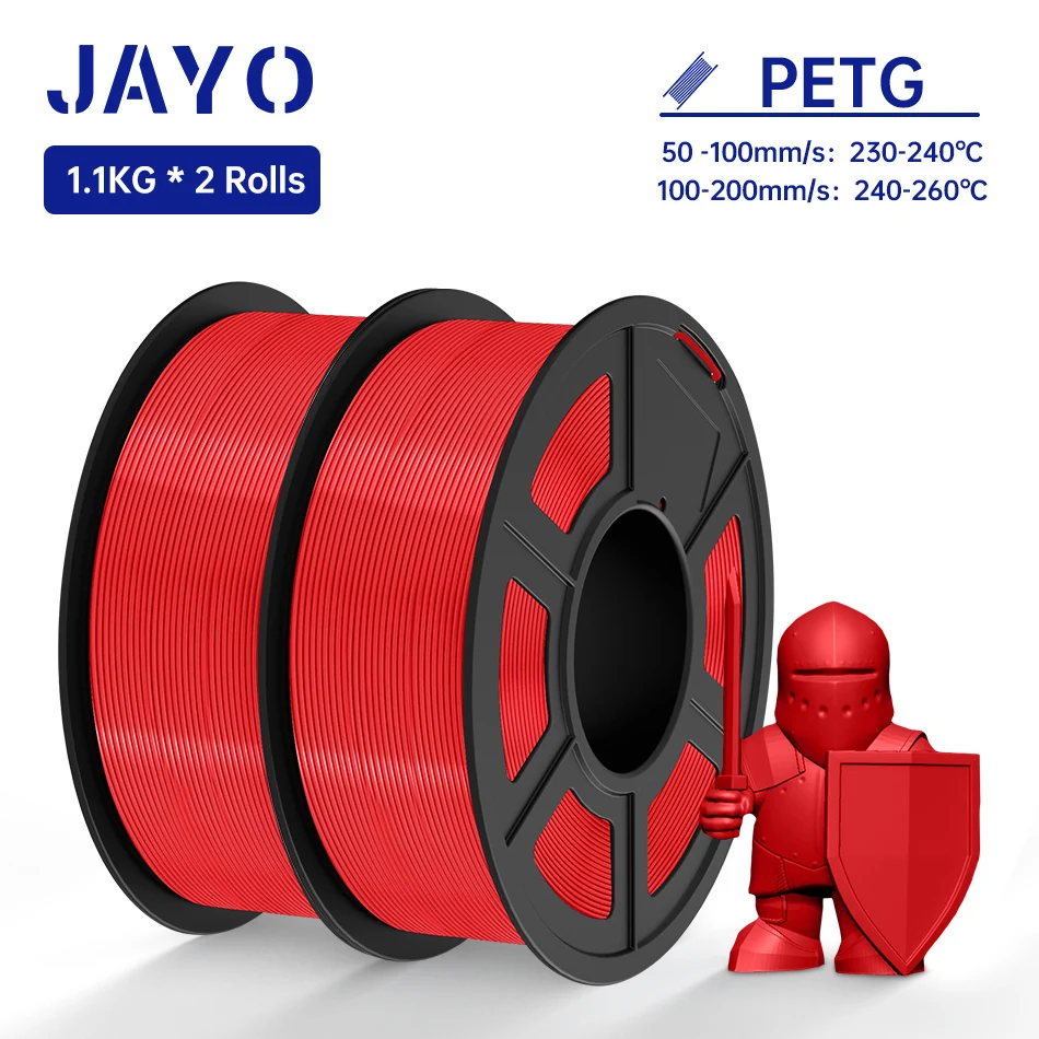 JAYO 3D Printer PETG PLA PLUS ABS 1.75MM Filament 2Rolls Multiple Color Plastic High Transparent For All FDM 3D Printing