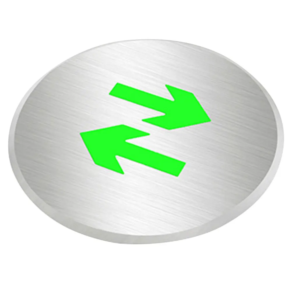 

Luminous Emergency Exit Sign Stainless Steel Bidirectional Arrow Floor Indicator Maximum Visibility Durable Night Light