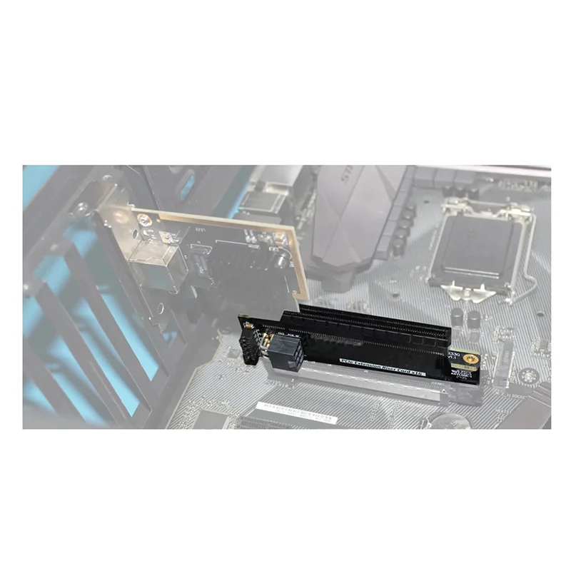 

EF-PCI-E 5.0 X16 Half Height To Full Height Extension Riser Card Pcie5.0 X16 Test Card Support External Power Supply
