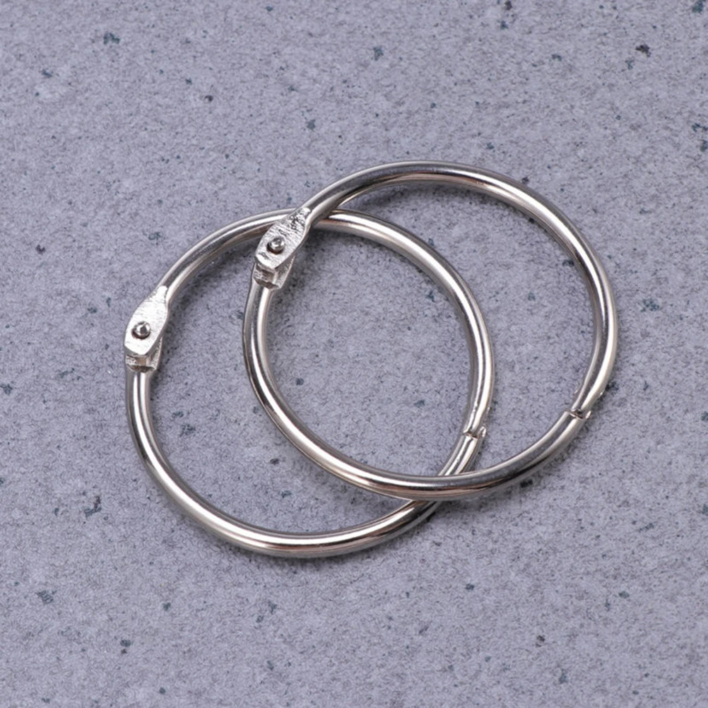 

20Pcs Sturdy Metal Loose Leaf Rings Keychain Clamps Binder Clips for Scrapbooking and Document Organization