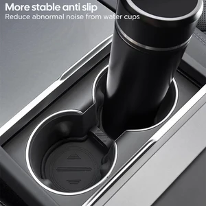 Silicone Water Cup holder Mat for Tesla Model Y Launch Juniper Model 3 Highland Cup Limit Interior Decoration