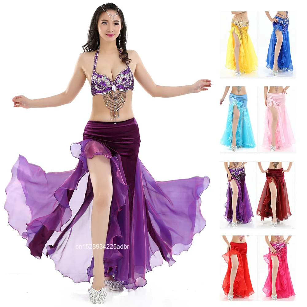 

Belly Dance Costume Lady Bellydancing Skirt 2-layer Mesh Skirt Sexy Bellydance Wrap Women Skirt Performance Dancewear